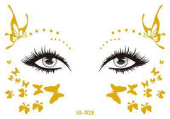 Gold Face Temporary Tattoo