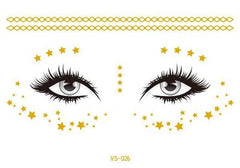 Gold Face Temporary Tattoo