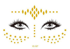 Gold Face Temporary Tattoo