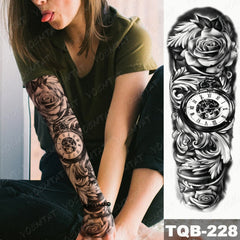 Large Arm Sleeve Lion Tattoo