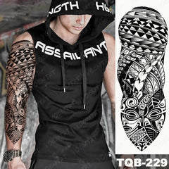 Large Arm Sleeve Lion Tattoo