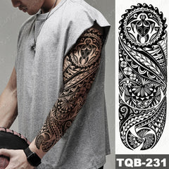 Large Arm Sleeve Lion Tattoo