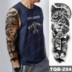 Large Arm Sleeve Lion Tattoo