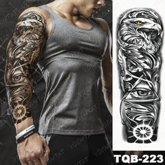 Large Arm Sleeve Lion Tattoo